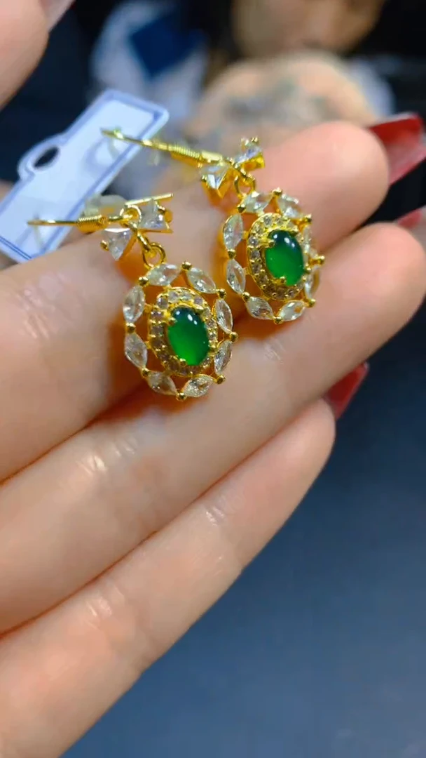 【闪购商品】翡翠耳饰未镶嵌0582035675多样性发一