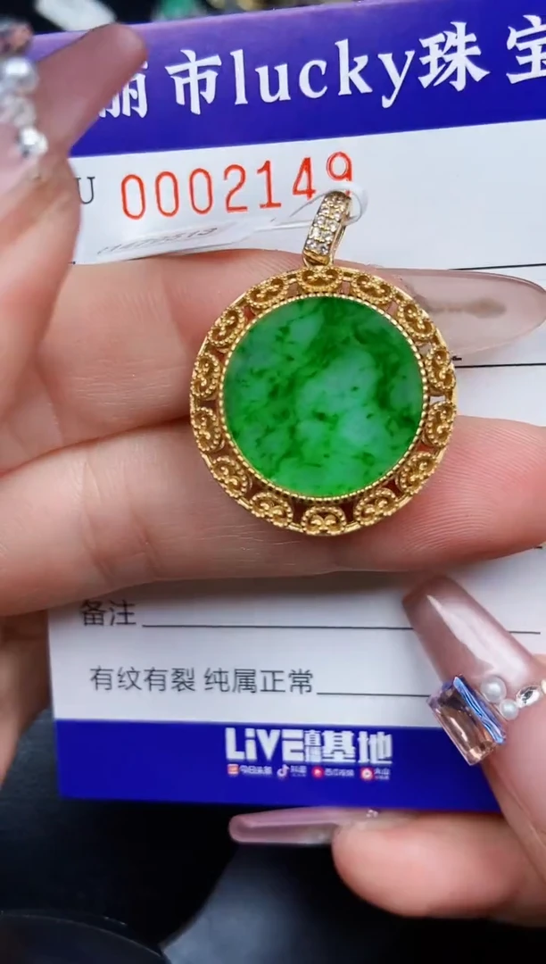 翡翠银S925镶嵌颈饰2149
