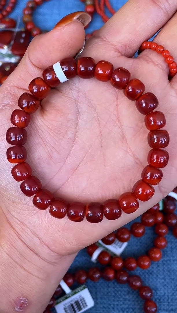 未镶嵌手串南红玛瑙N67凉山瓦西料原矿牛血单圈