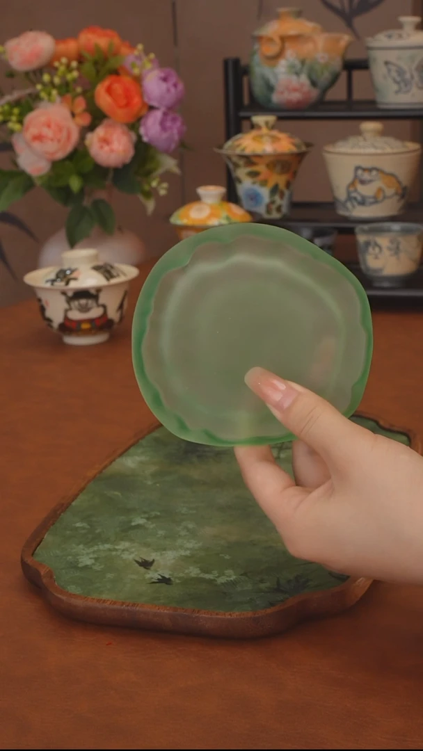 直播间福利 绿琉璃杯垫