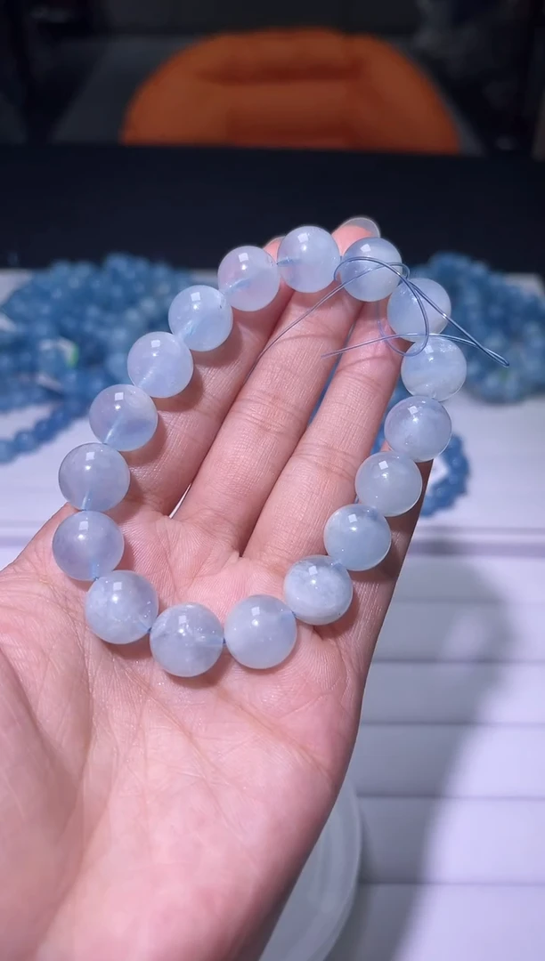 1海蓝宝石（处理）J084-12mm海蓝宝单圈-多样性发其一