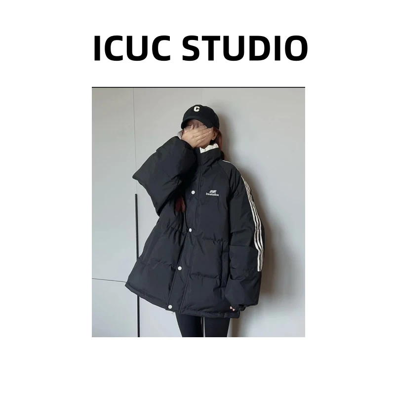 ICUC定制-【三条杠棉服外套】冬季新款立领加厚棉衣8651