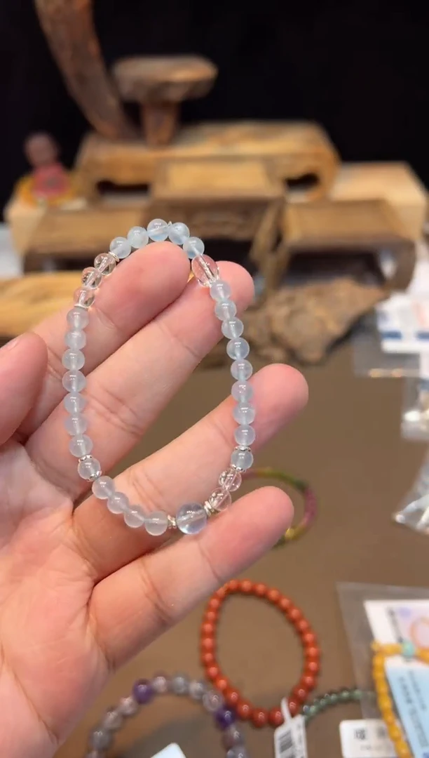 海蓝宝石手链未镶嵌手饰@@0202