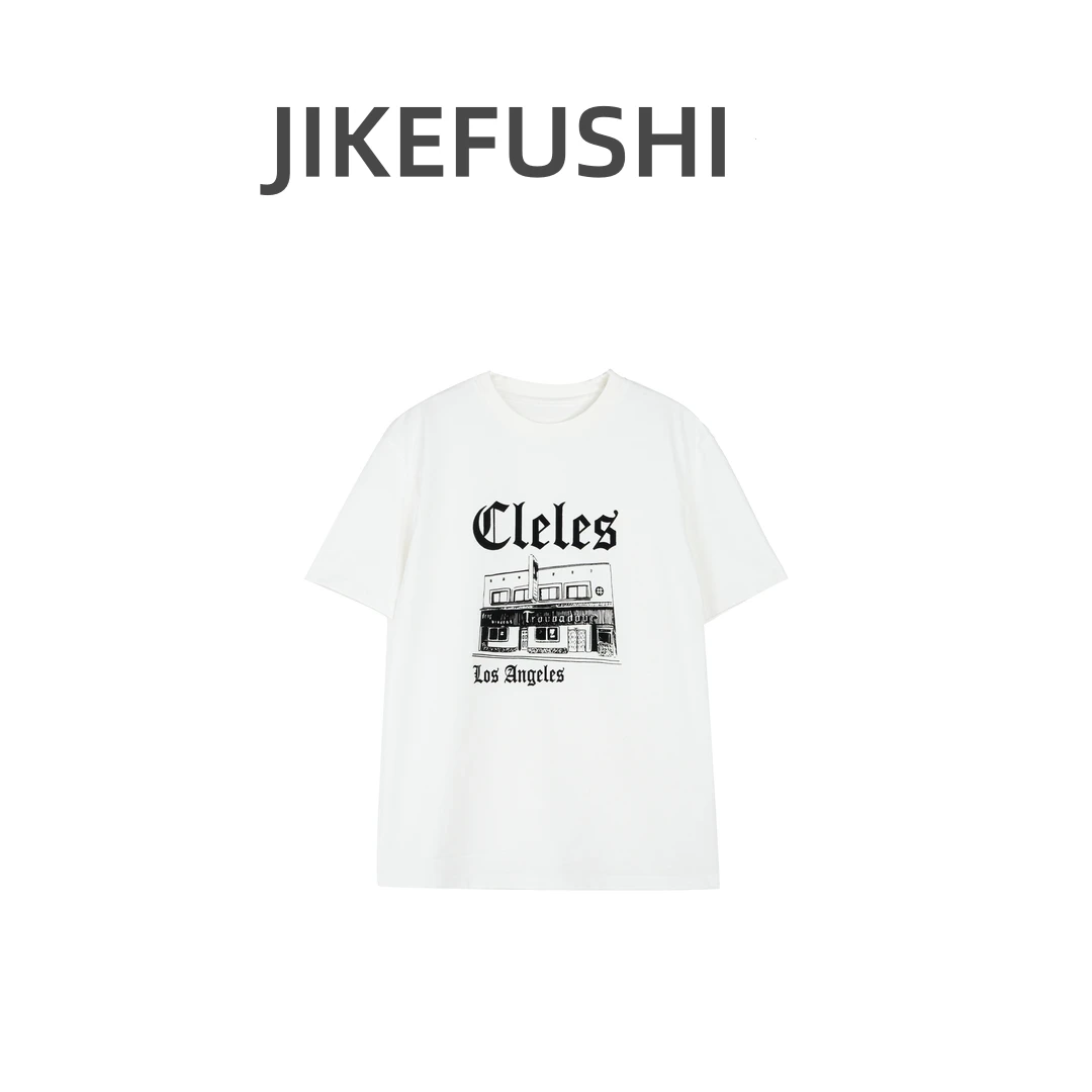 短袖潮流轻职风春夏轻奢休闲白色重工高奢T恤印花圆领短袖T恤女潮