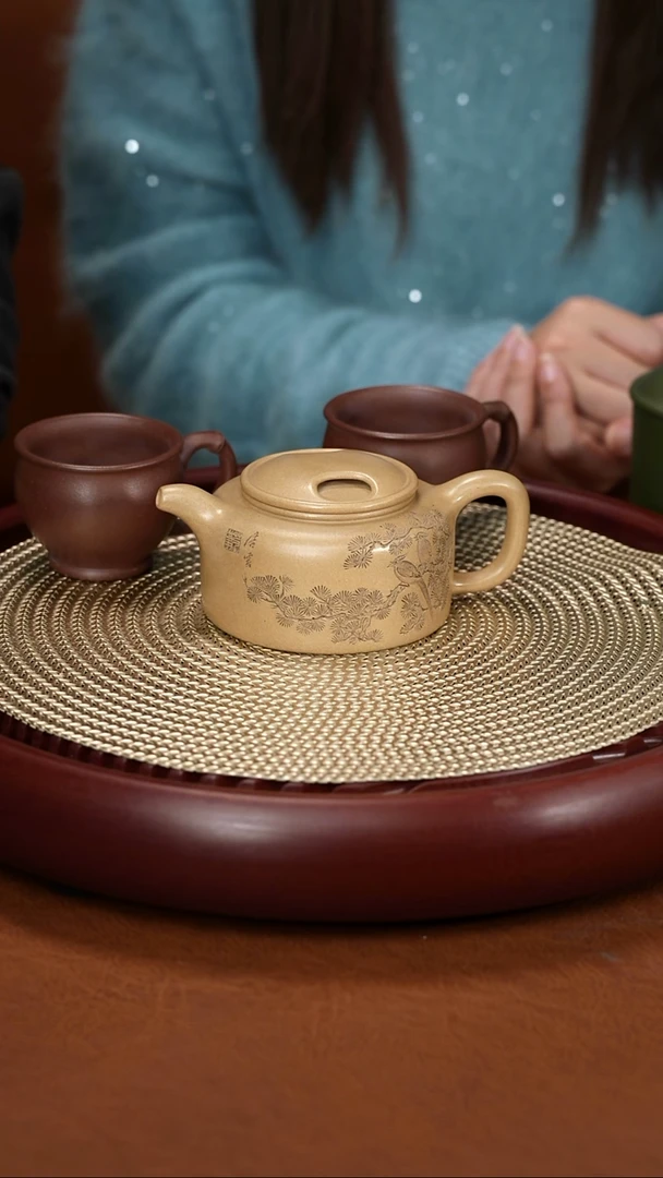 茶壶紫砂顾顺芝 牛盖 一对杯子