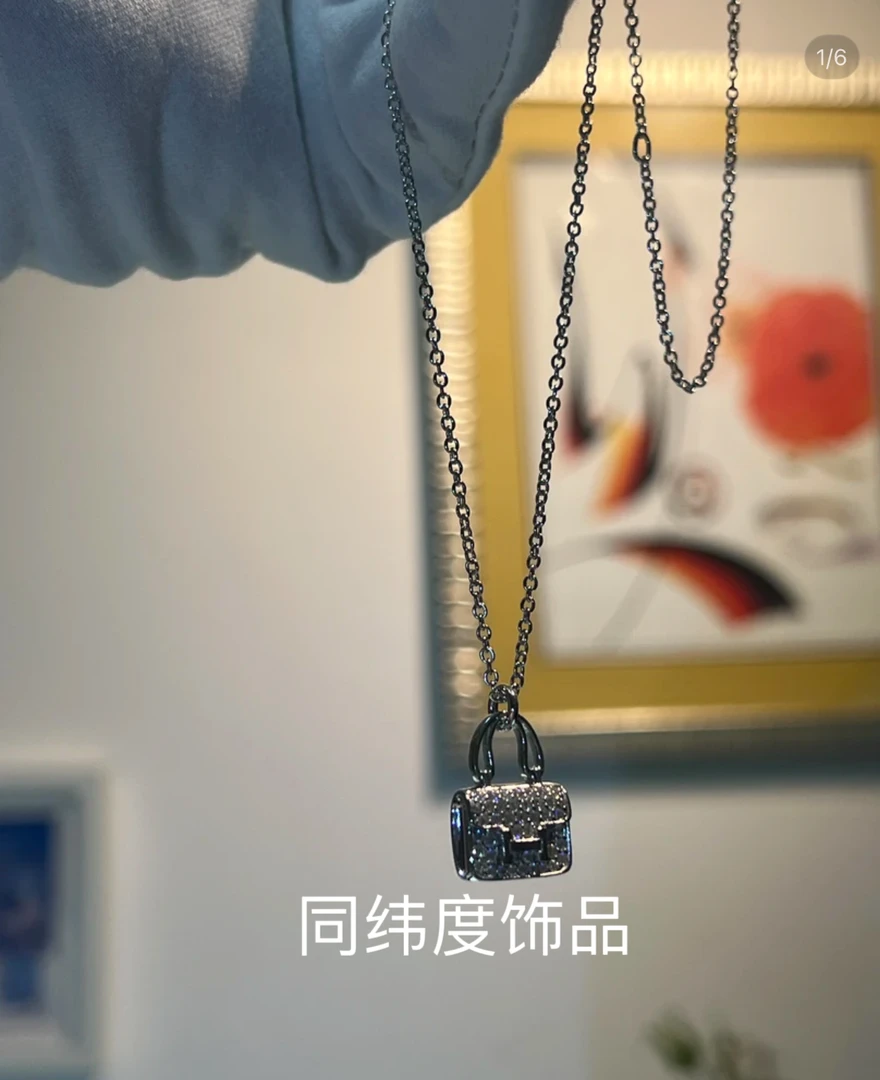 吊坠925银合成锆石 【包包】项链