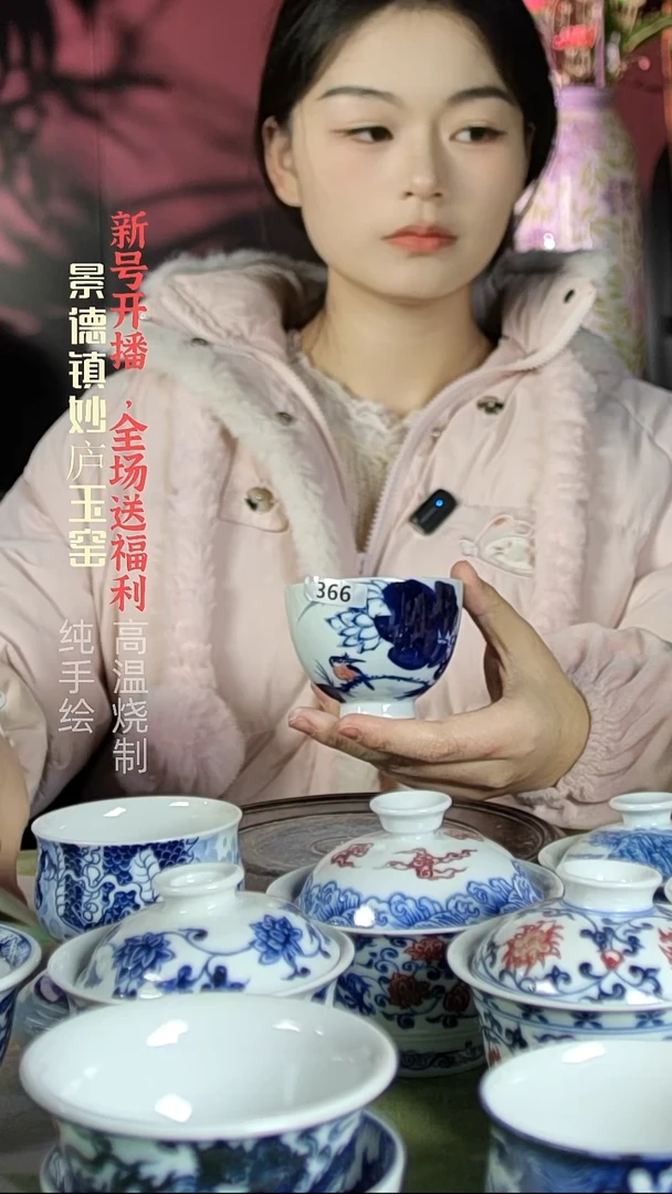 盘陶妙庐玉窑鸡心杯366