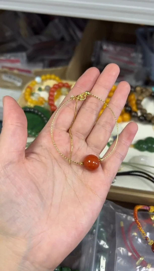 未镶嵌手链南红玛瑙孤品南红玛瑙圆珠镶嵌款手环[06]