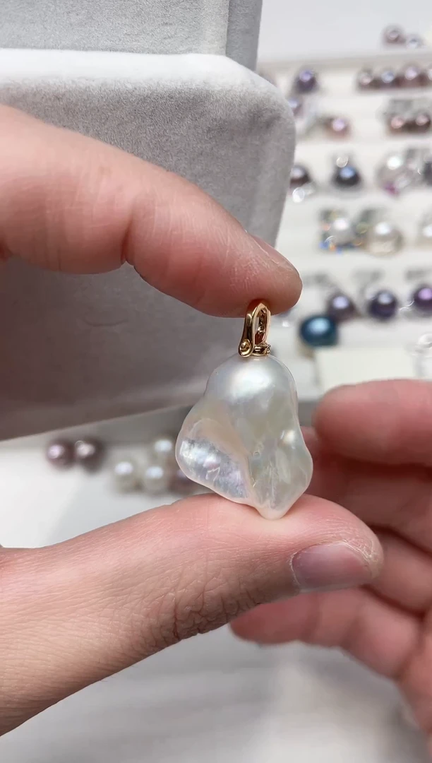 【闪购商品】淡水珍珠吊坠(不含链)银S925镶嵌吊坠