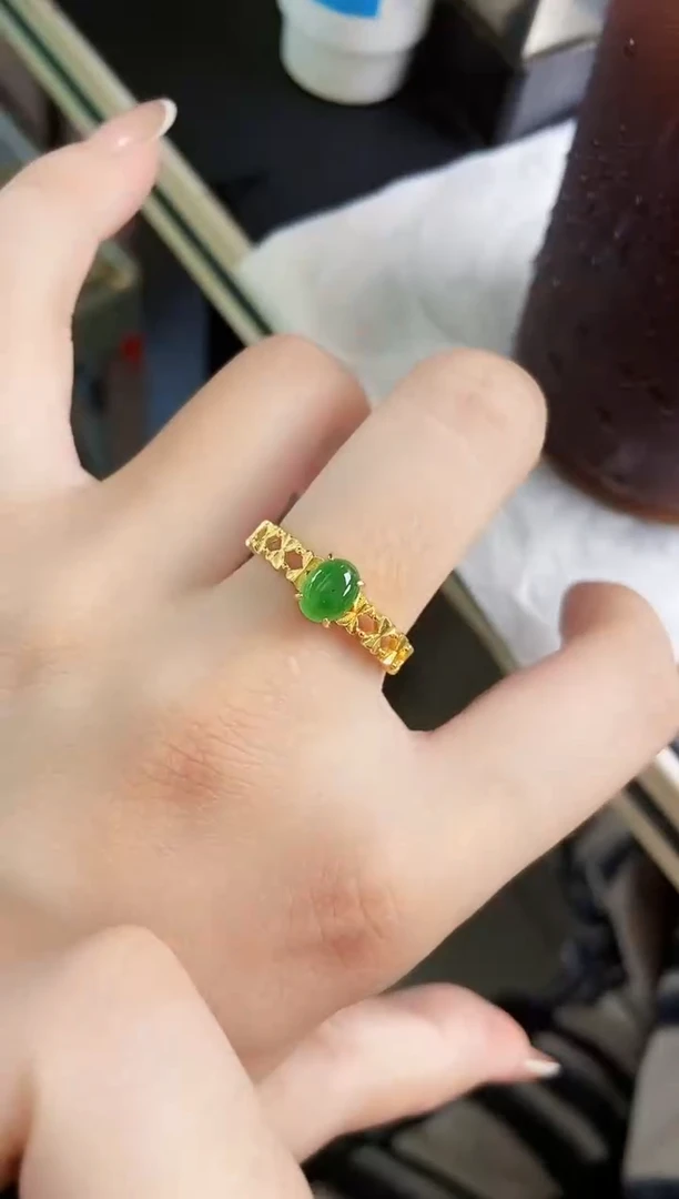 银S925镶嵌戒指翡翠12