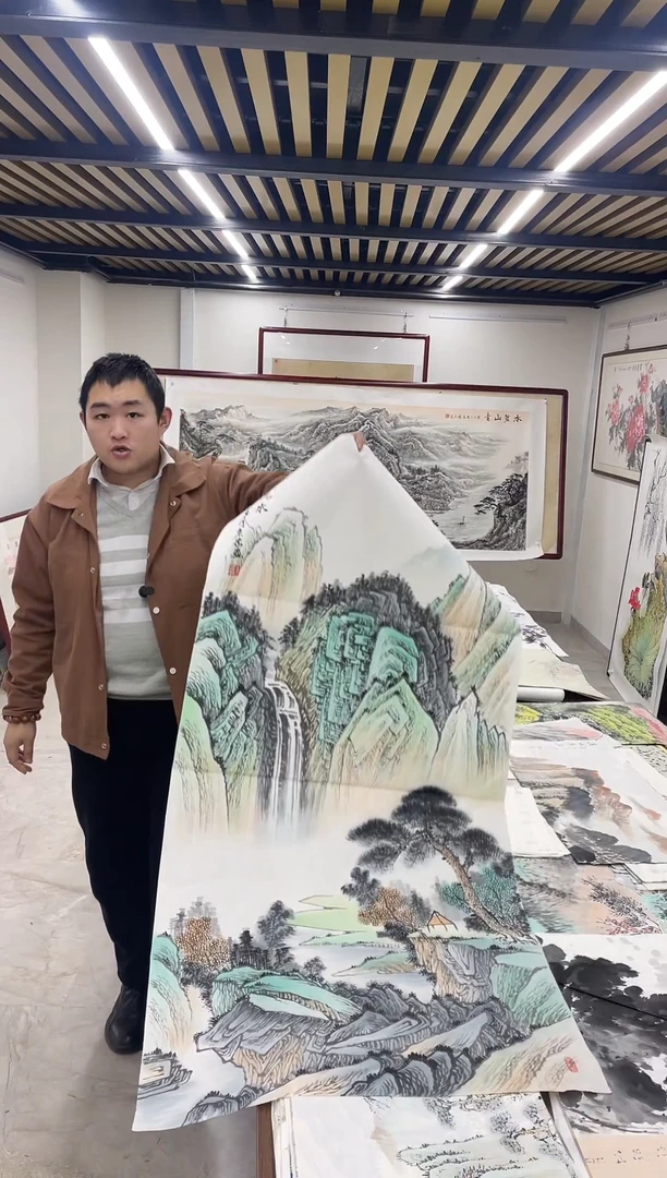 国画阿豪专属链接-高山流水中堂带证书