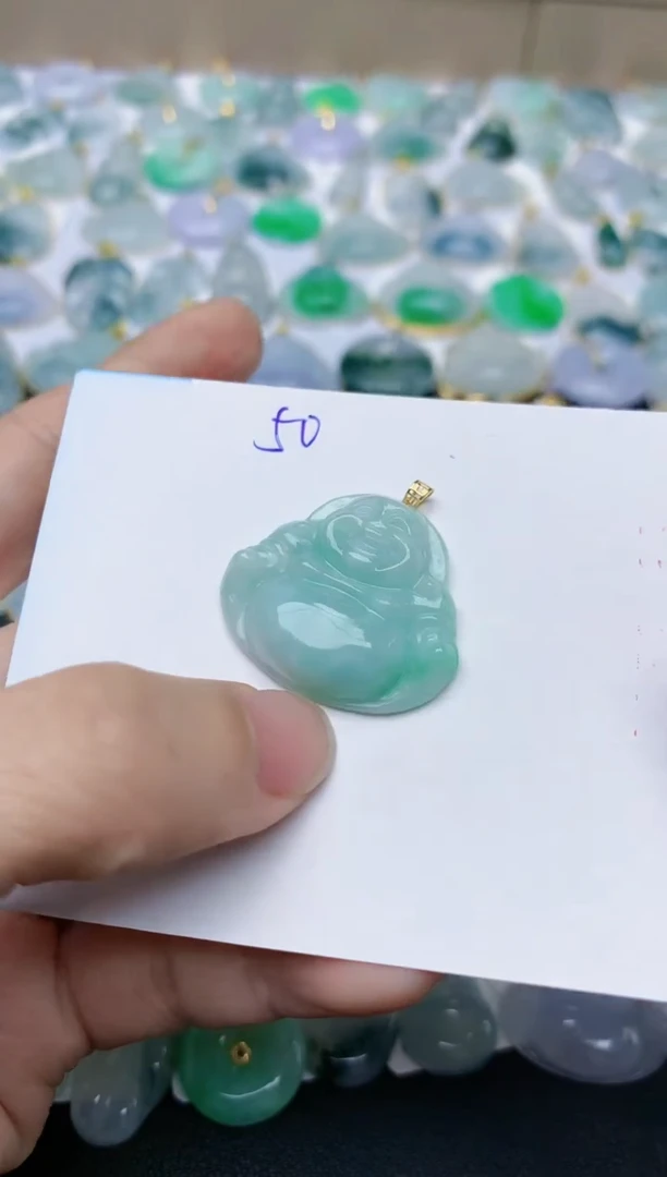 【闪购商品】翡翠颈饰18K金镶嵌天然翡翠A货    50