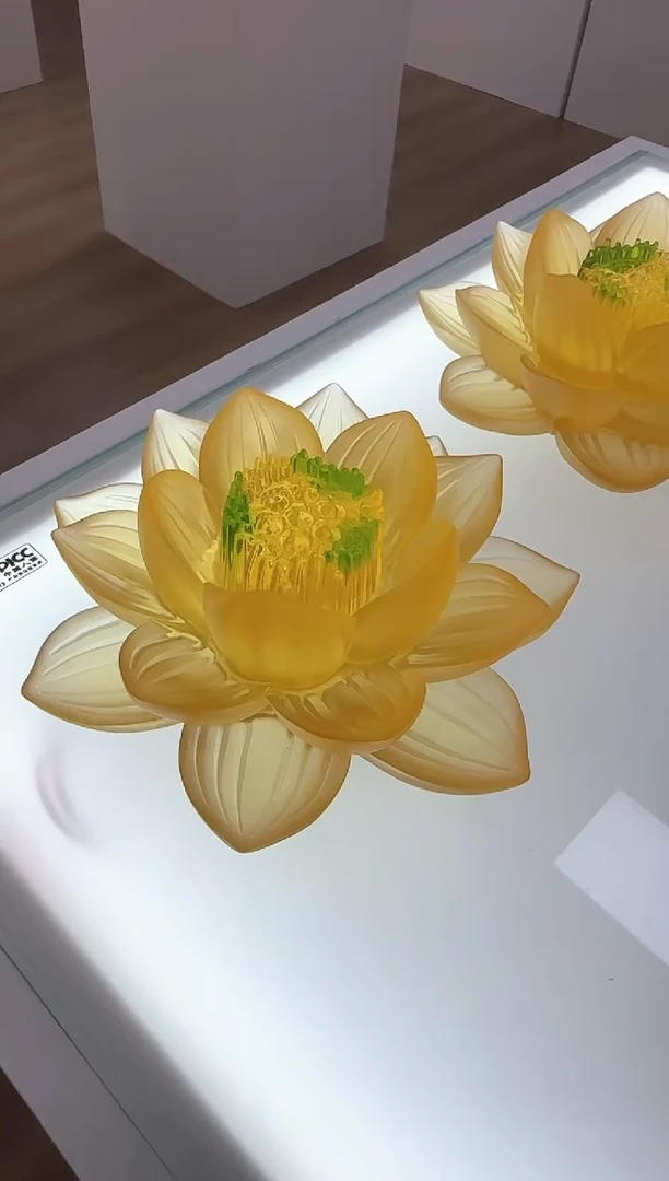 手工艺品琉璃古法琉璃大莲花17.5厘米