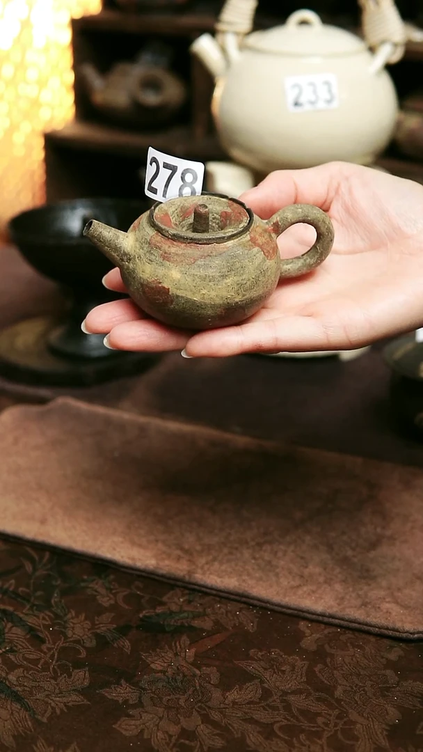 紫砂全手工粉引茶壶75毫升