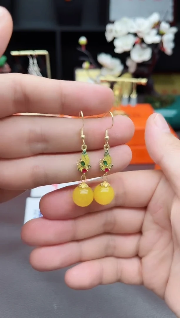 玛瑙/玉髓耳饰银S925镶嵌318000