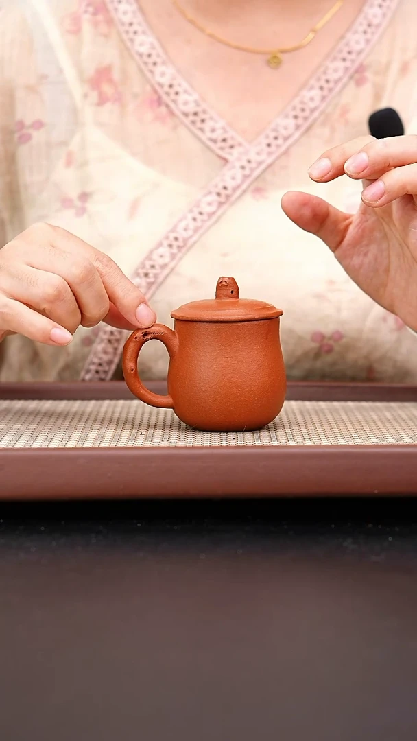 茶壶紫砂微瑕黄龙山朱泥小盖杯120cc