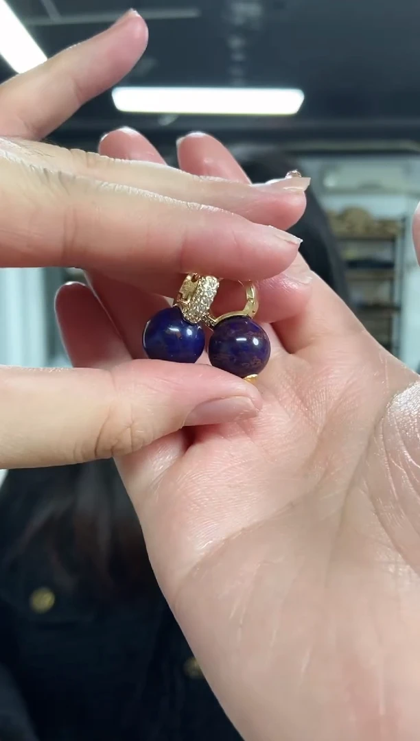 【闪购商品】苏纪石（舒俱来）耳饰未镶嵌多样性发其一颜色微差