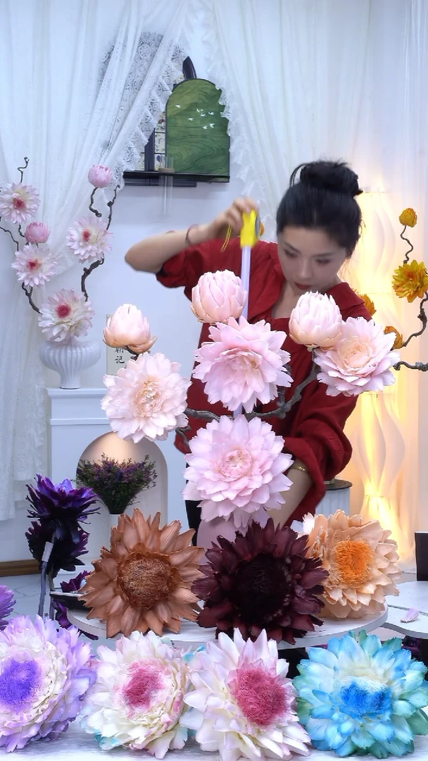 龙枣支洋蓟粉橘【带花瓶】