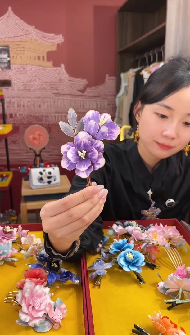 【闪购商品】刺绣非遗绒花（发饰）