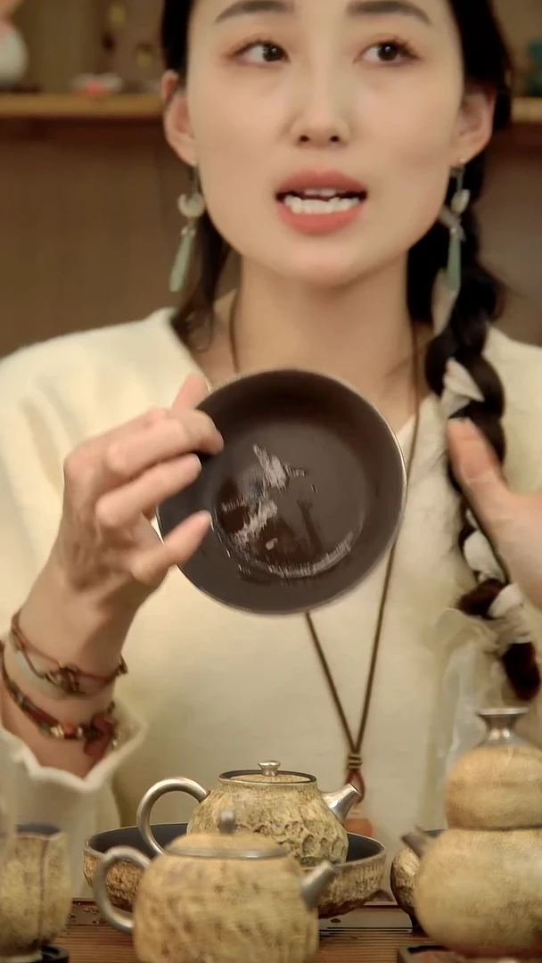 言野手作 粉引仿古万贯钱财壶承