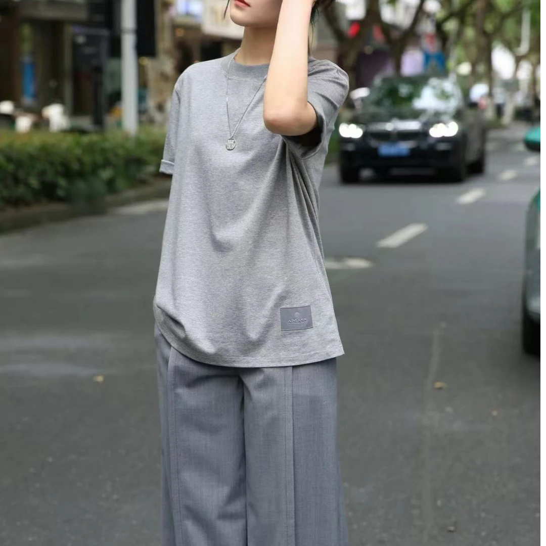 阿玛施AMASS经典百搭显瘦圆领T恤5300902