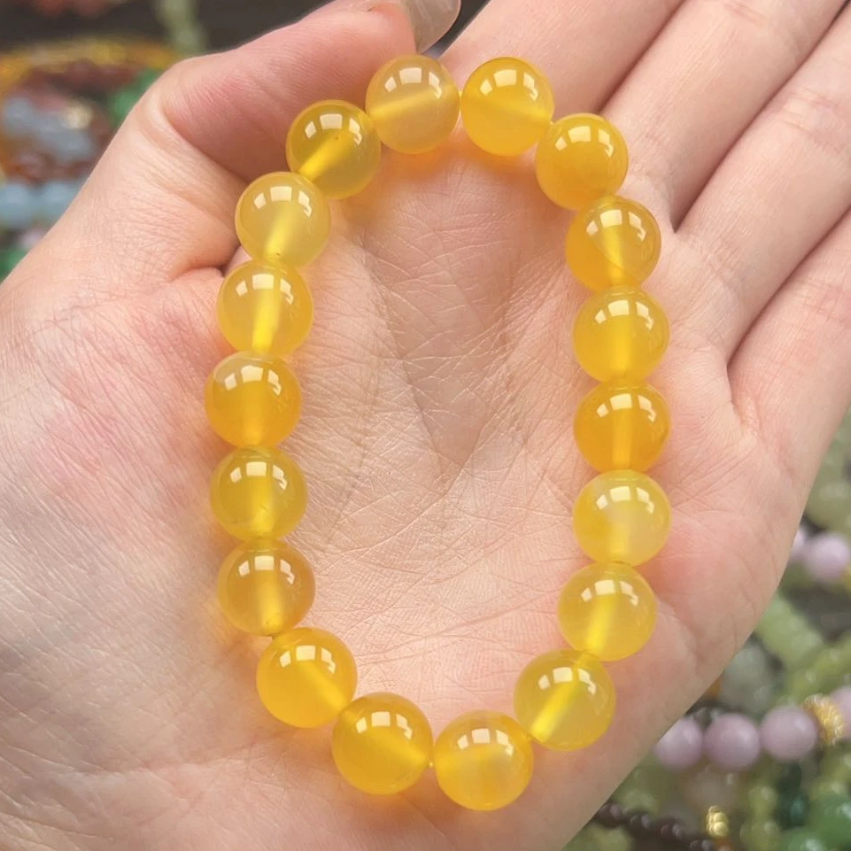 天然黄玛瑙素圈手串—简约优雅的能量之选 1.0 多样发一