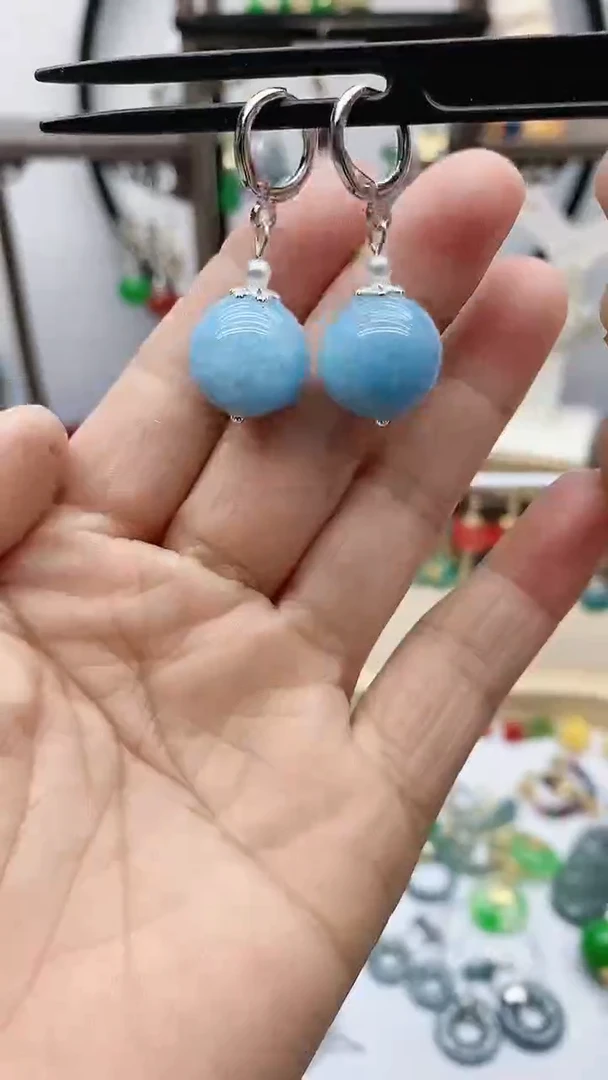 未镶嵌耳饰海蓝宝石195