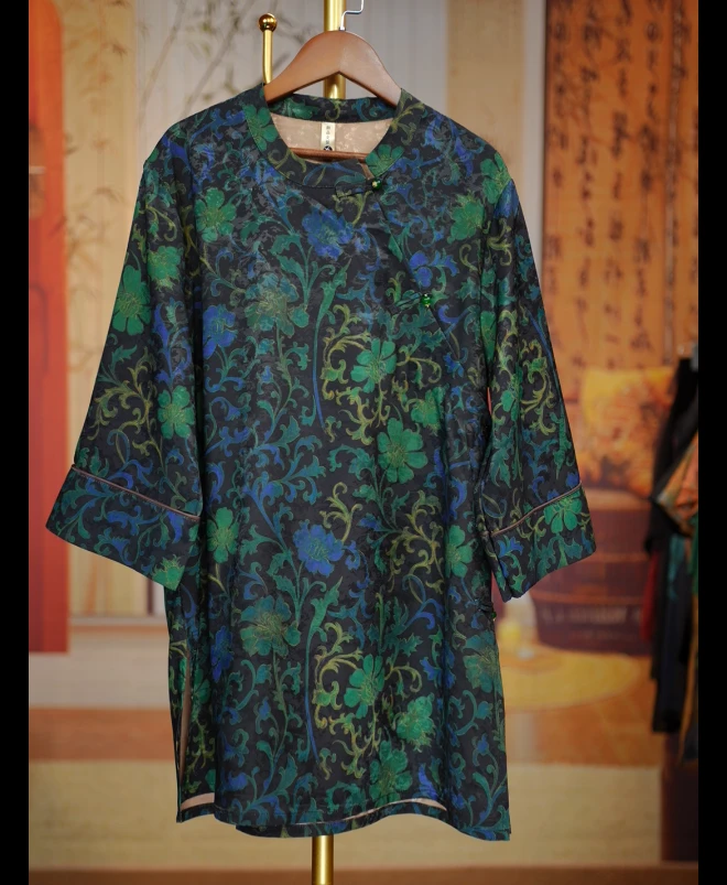 青蓝缠枝—新中式国风上衣