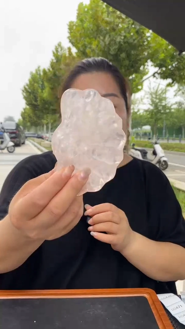 未镶嵌珠宝半成品水晶粉水晶碗D664