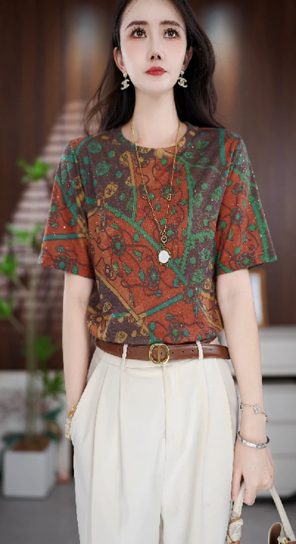 Y216新款时尚百搭气质宽松减龄上衣-悠悠