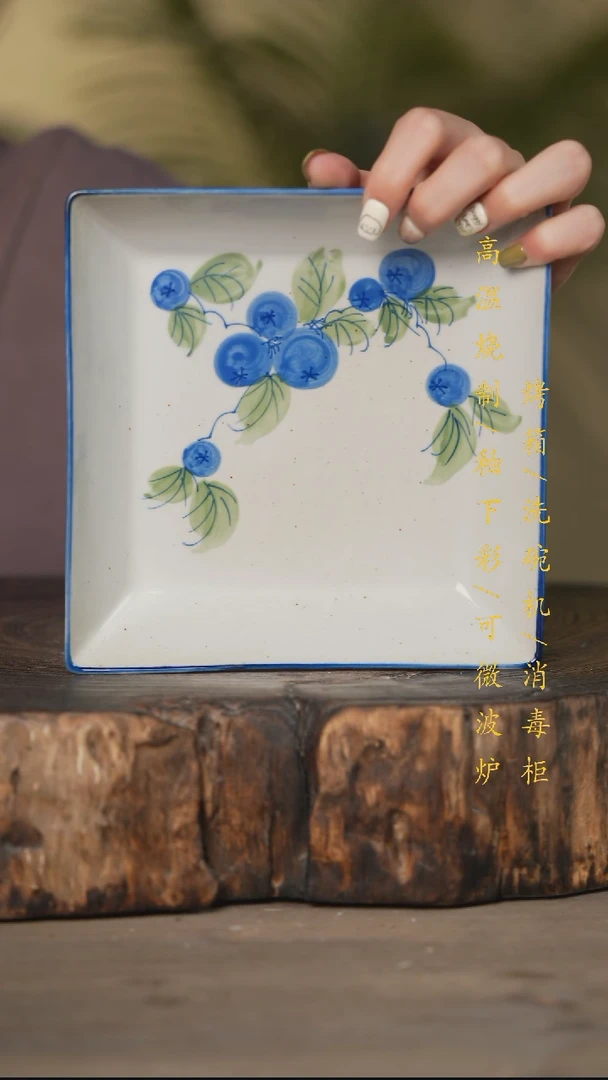 瓷片景德镇高温釉下彩可微波烤箱洗碗机