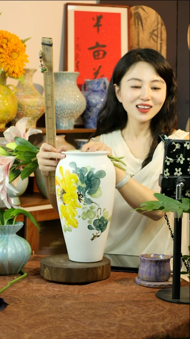 瓶宋韵系列手工手绘花器