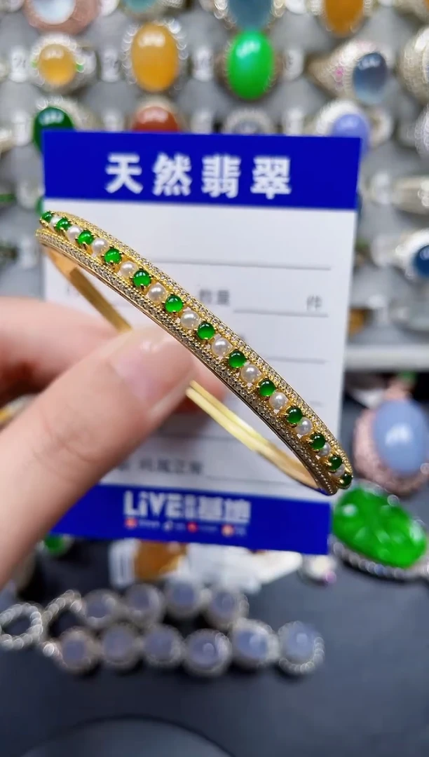 银S925镶嵌手镯翡翠238