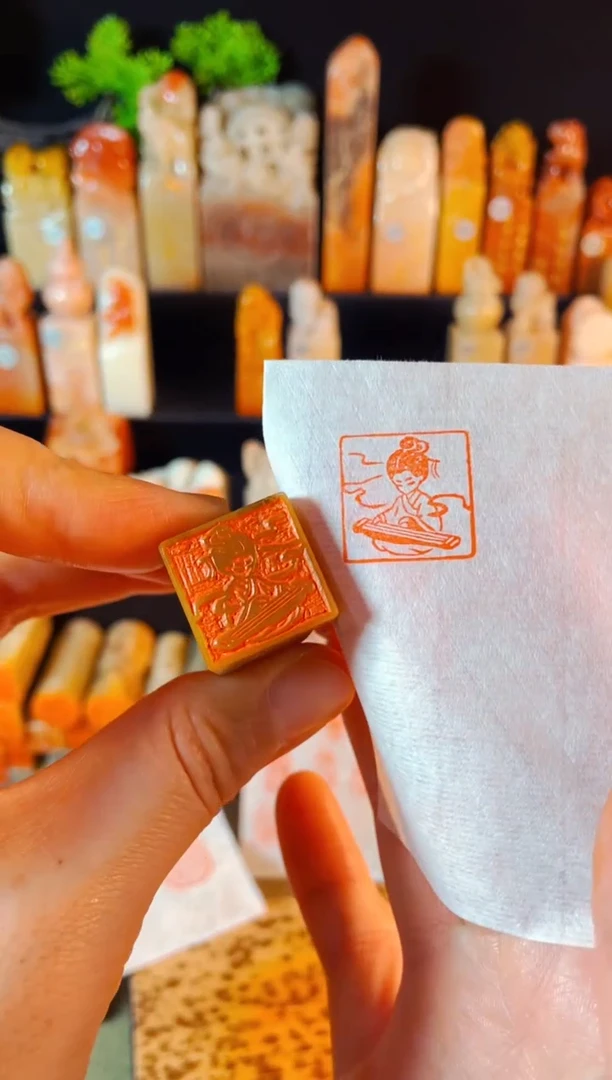 【闪购商品】巴林石印石手工篆刻《抚琴》2.0