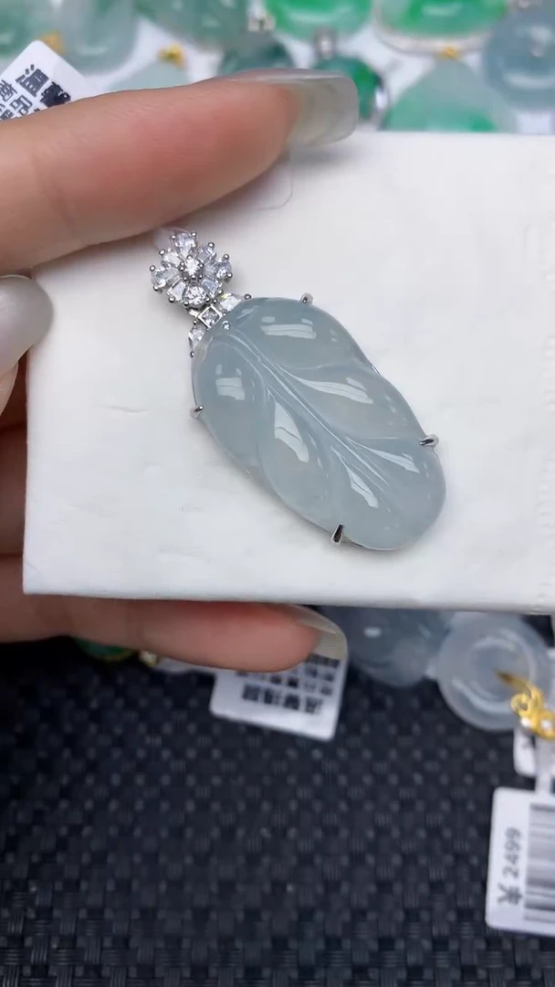 颈饰未镶嵌翡翠天然缅甸翡翠a货百元以上9元证书费自理