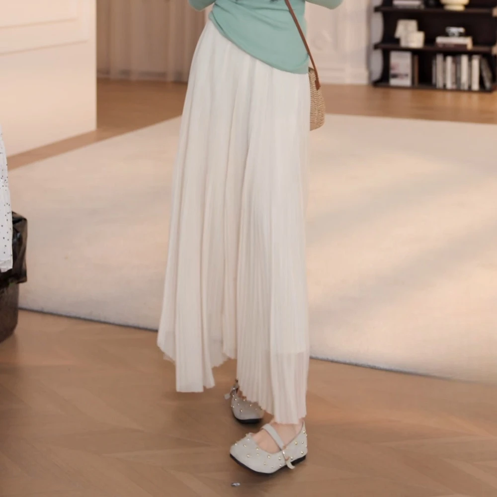 千金清冷感贵系衣服显瘦气质褶皱不规则半身裙长裙裙子女夏季