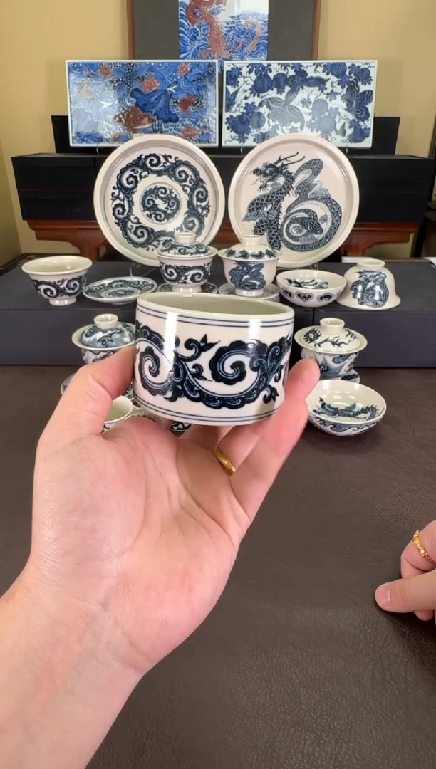 【闪购商品】二号釉唐草纹扳指杯