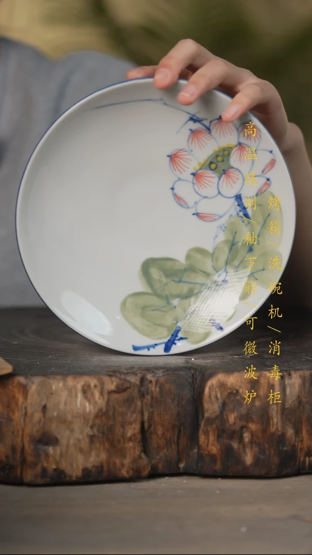 碗景德镇高温釉下彩可微波烤箱洗碗机