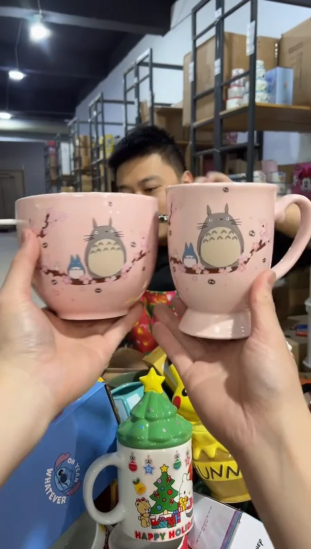 【闪购商品】杯粉色龙猫碗3件套