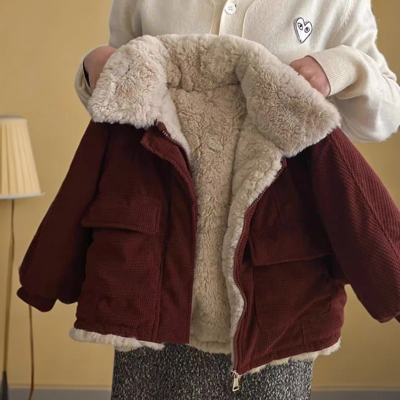 女童加绒秋冬款2025新款韩版加厚大童小女宝宝儿童衣服秋冬款