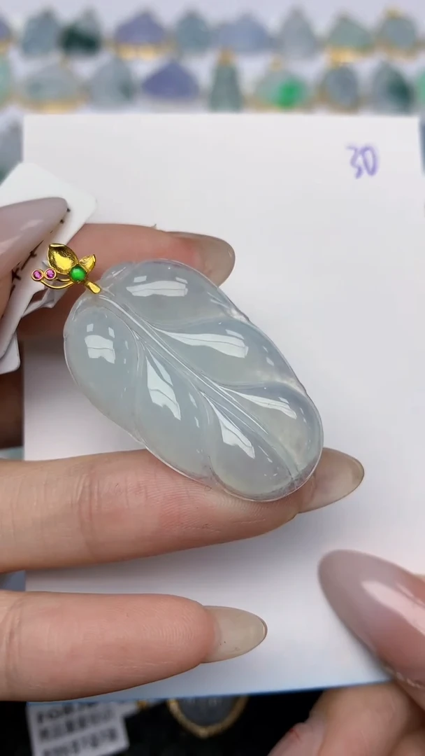 【闪购商品】翡翠颈饰18K金镶嵌 天然翡翠A货