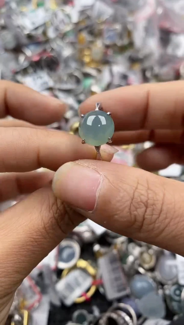 银S925镶嵌戒指翡翠3333               1