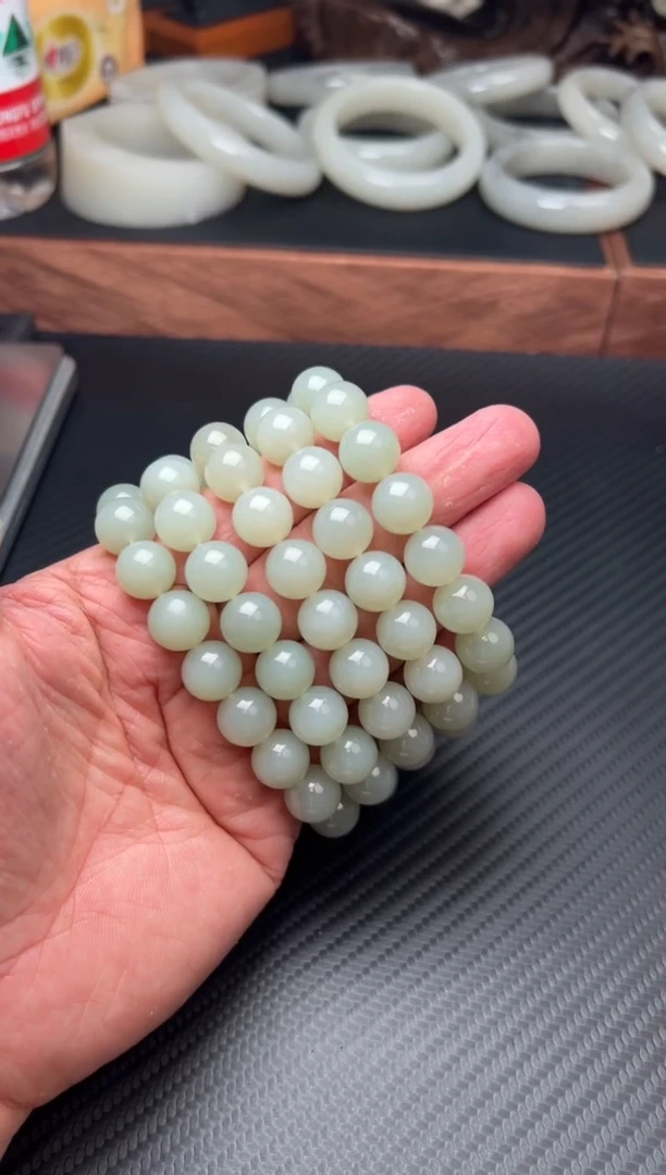 手串未镶嵌和田玉且末微色差近矿卡12L多样性发货拍一发一