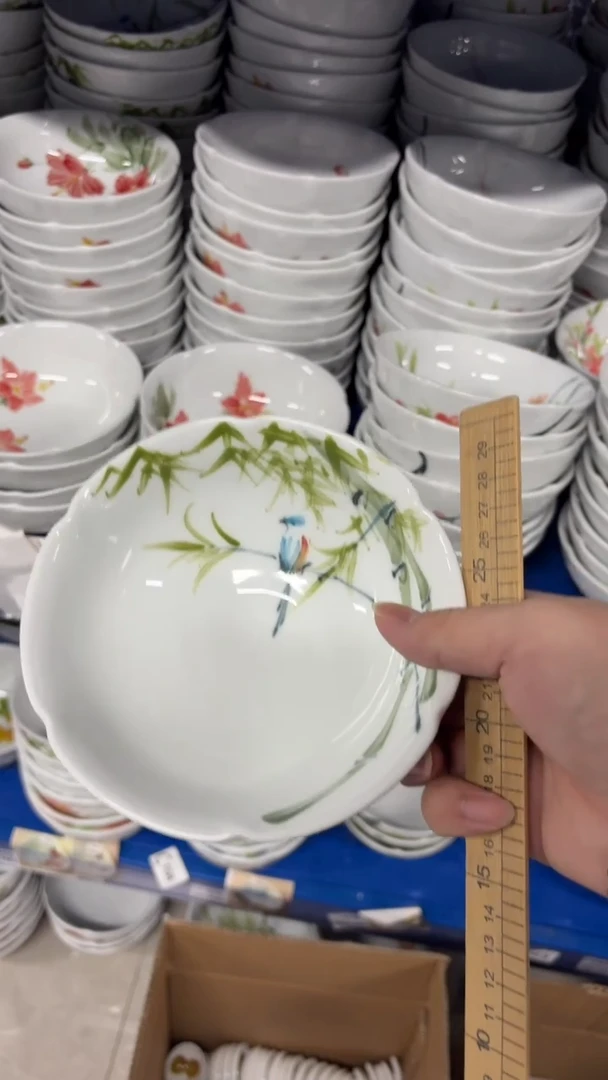 景德镇手绘釉中彩（食品级）高足花口碗