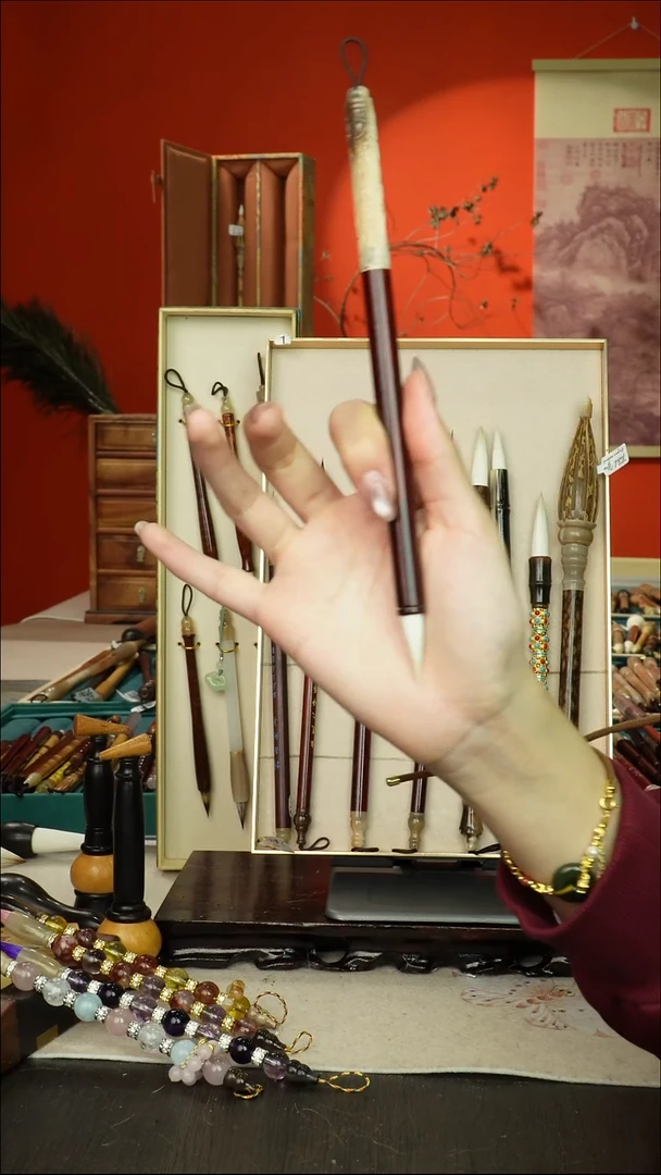 268号闪孤品高货毛笔链接 清水试笔 蘸墨不退