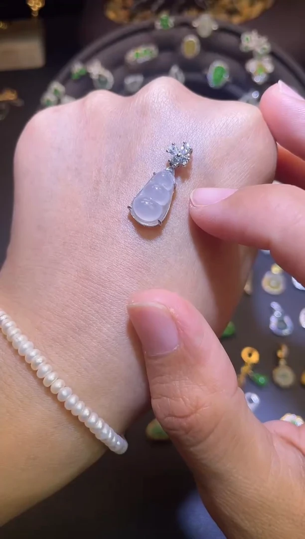 吊坠(不含链)银S925镶嵌翡翠1