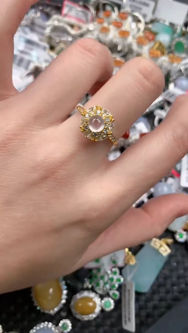 银S925镶嵌戒指翡翠11-11---3