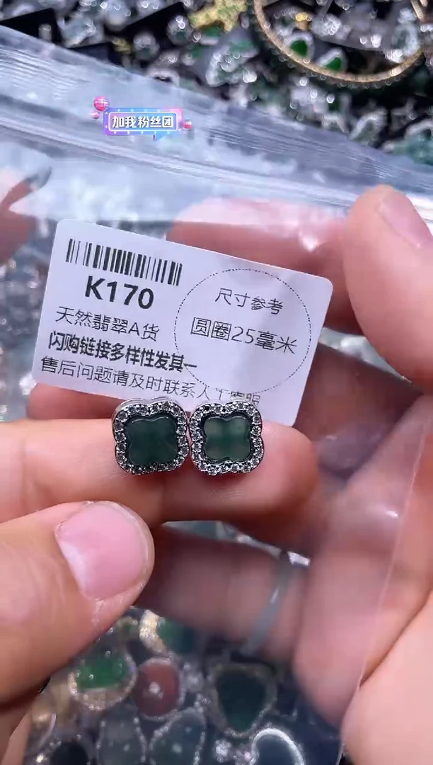 【闪购商品】翡翠颈饰未镶嵌K170耳钉