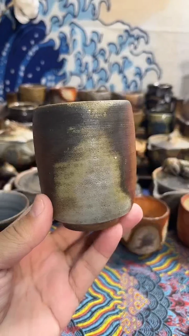 汤吞日式备前烧茶具茶周边