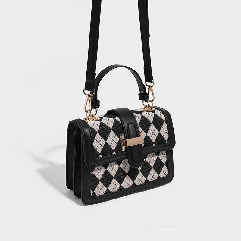 高端2025新款格子潮流小包包女包单肩包复古百搭斜挎包小众
